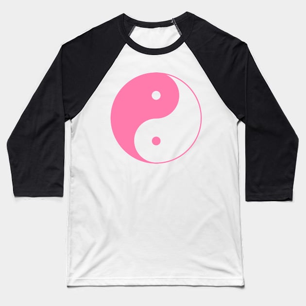 Yin Yang Pink- Ancient Chinese philosophy symbol Baseball T-Shirt by mrsupicku